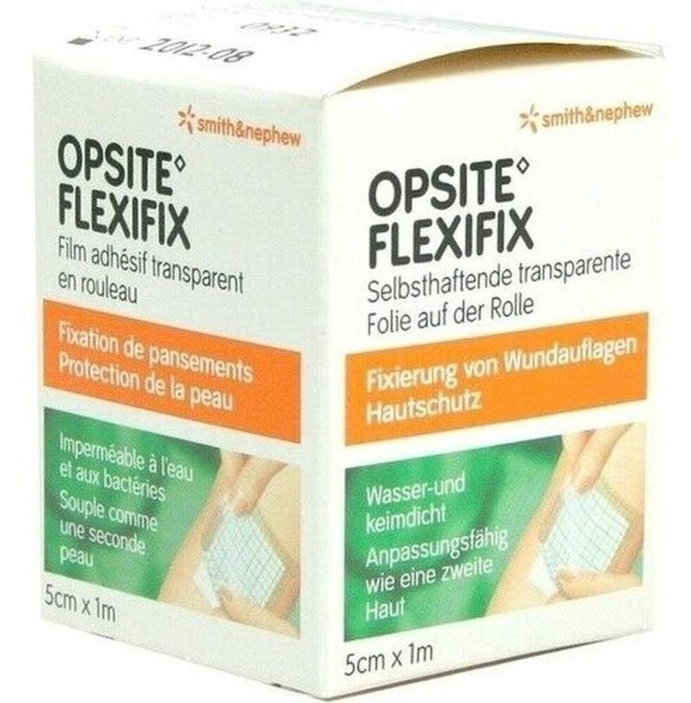 OPSITE FLEXIFIX Polyurethanfolie, 5 cm x 1 m, steriel, rol, Productafbeelding 