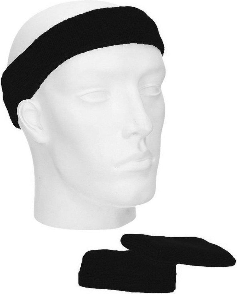 Go Go Gadget – Schweißband-Set – 3-teilig – 1 Stirnband + 2 Armbänder – Schwarz