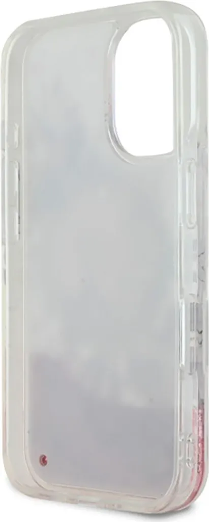 Custodia Guess Liquid Glitter Flower per iPhone 16 Rosa MagSafe - 7