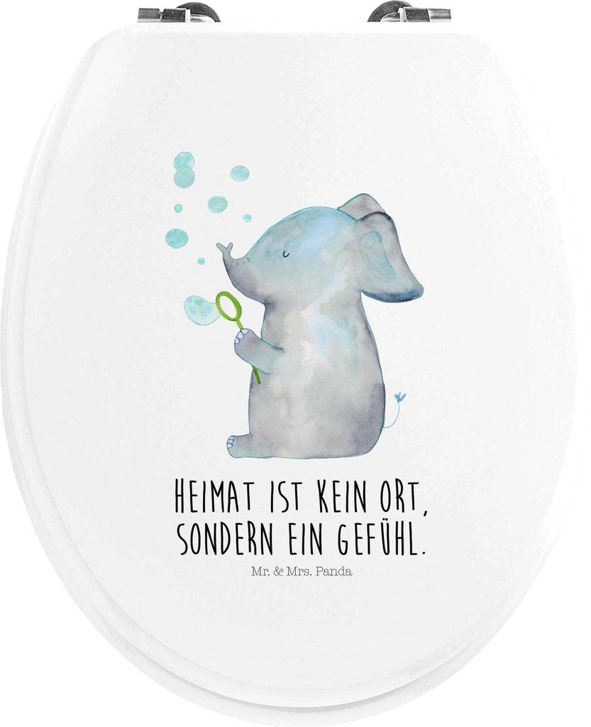 Mr. & Mrs. Panda Toiletten-Sitz Elefant Seifenblasen - Weiß - Geschenk, Dickhäuter, klo deckel, WC Brille, WC-Sitz, Klo-Deckel, Toilettendeckel, ...