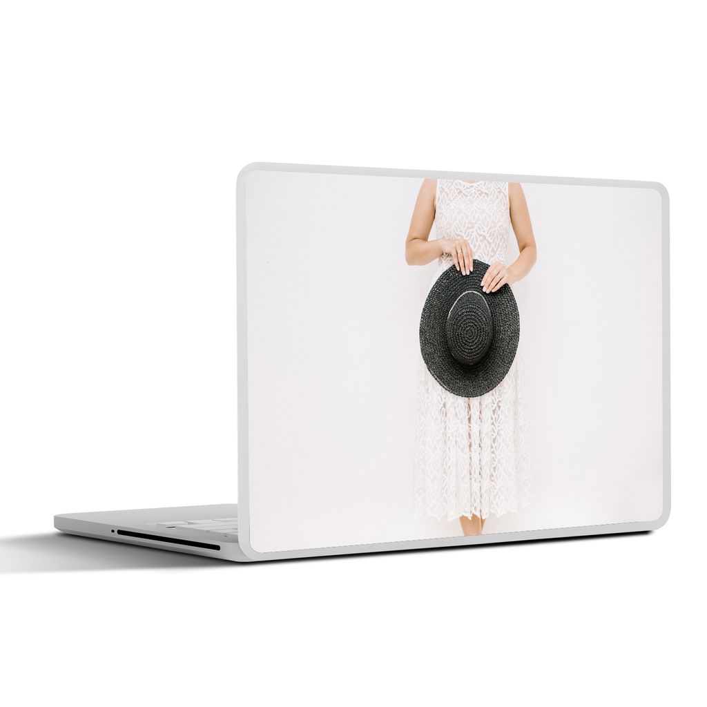 MuchoWow Laptop Aufkleber Sticker Cover Hut - Schwarz - Tropisch 30x22 cm - Laptop-Sticker