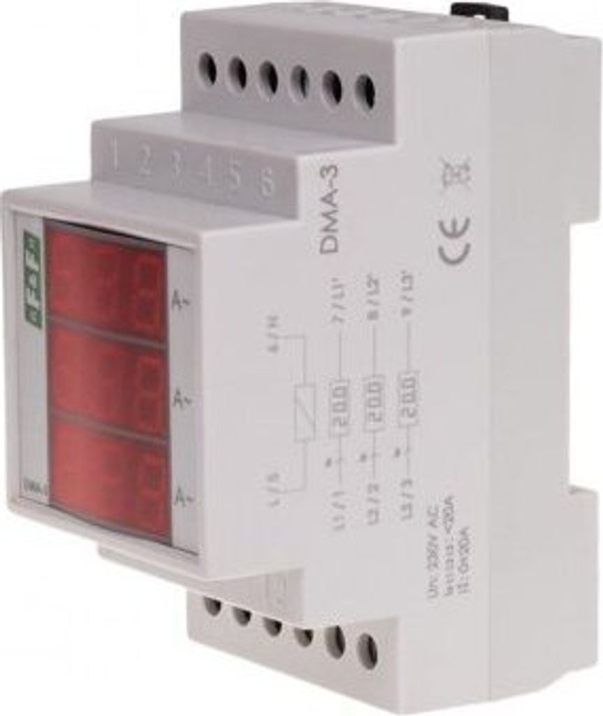 Stromstärkenanzeige DMA-3 TrueRMS halb-mittel 50/5A F&F