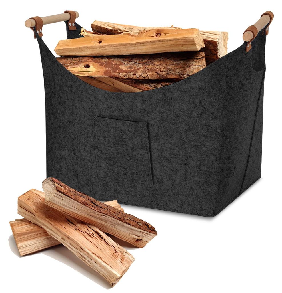 Ikodm Holzkorb für Kaminholz, faltbarer Filzkorb Produktbild 