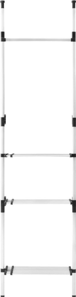 Teleskop-Garderobe mit Stangen und Regal Aluminium , Produktbild 6