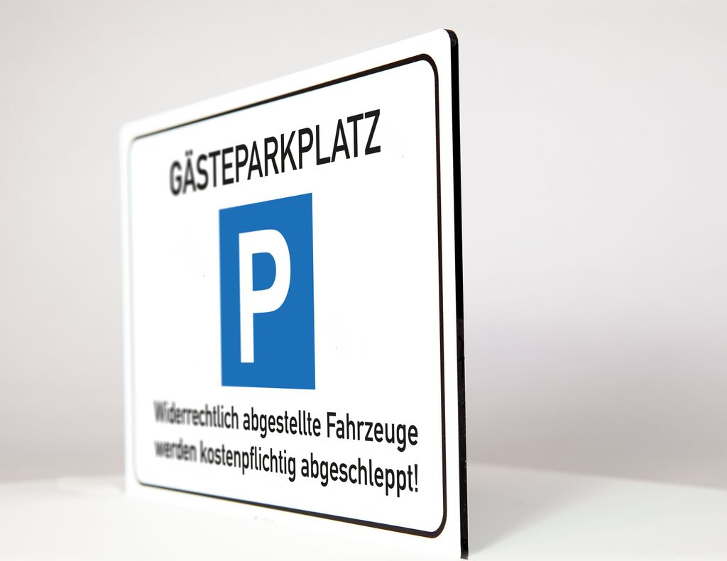 Gäste Parkplatz - Schild - 4 mm Alu Verbundplatte (30 x 20 cm)