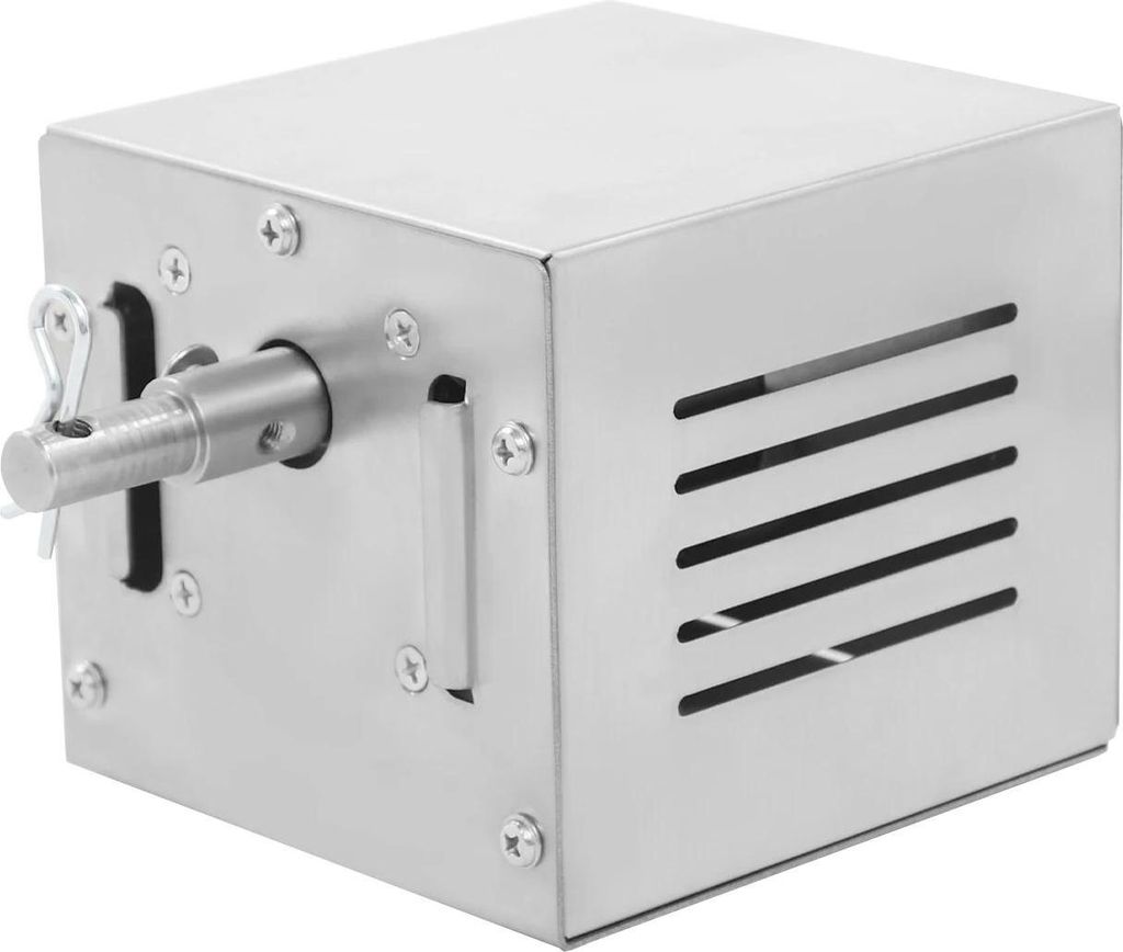 BBQ Grillmotor - Rotisserie-Motor - 25 W - 220 V AC - Edelstahl - 12×11×10,5 cm - Effektive Wärmeableitung - Hellsilber