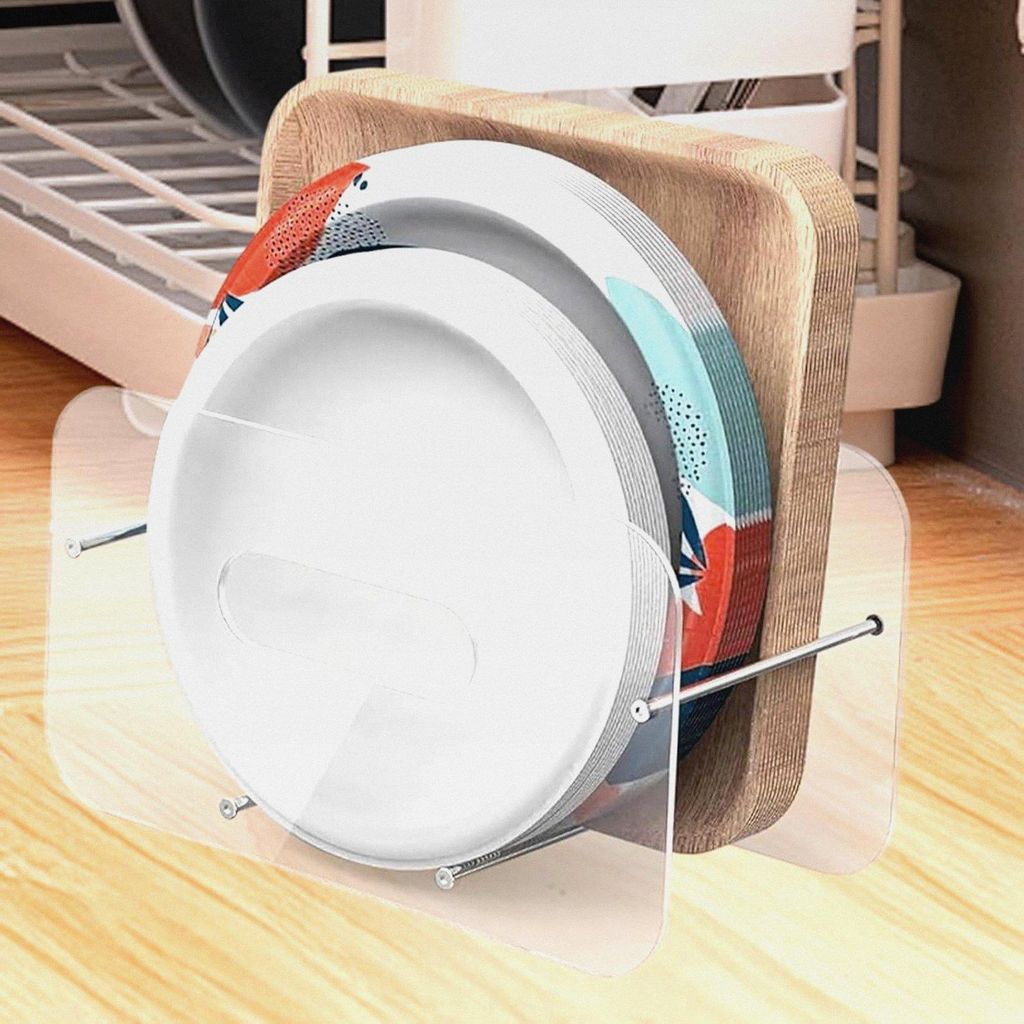 Pappteller-Spender Unter Schrank, Tellerorganizer Für Arbeitsplatte, Platzsparender Acryl-Besteck-Gewebehalter Für Zuhause Wohnwagen Küche