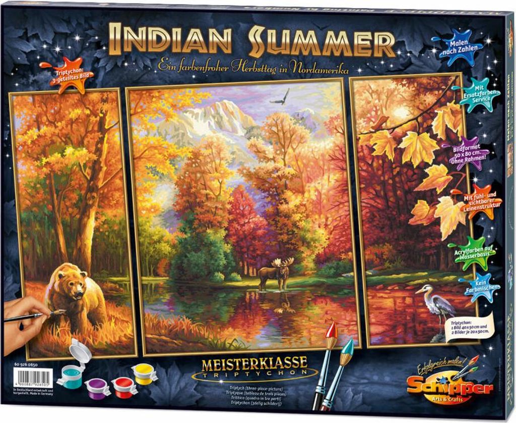 Schipper Malen nach Zahlen, Indian Summer, Triptychon, Immagine del prodotto 