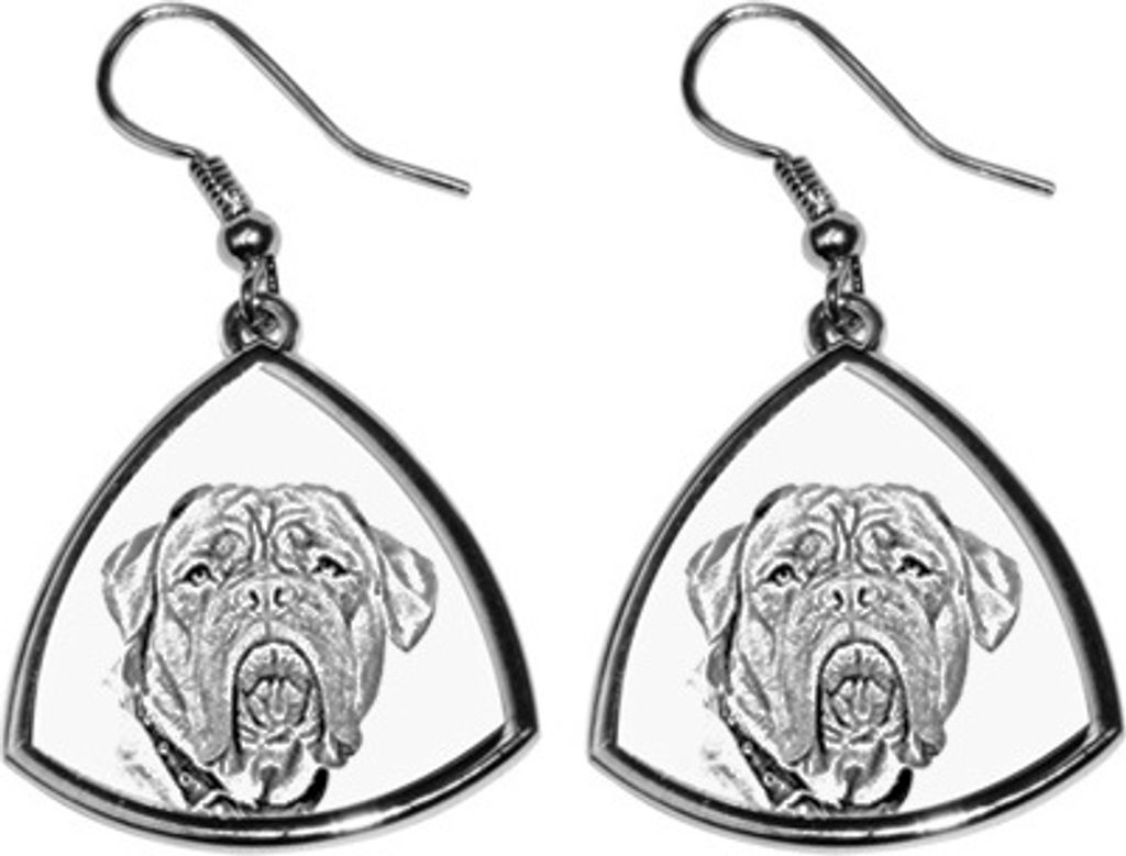 Bordeauxdogge, Dogue de Bordeaux - Hund Ohrringe, hängende Ohrringe mit Bild, personalisierter Schmuck mit dem Aufdruck der Marke Art-Dog