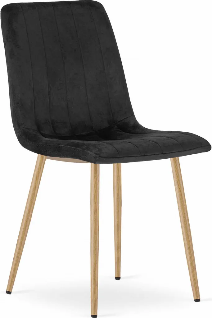 Sedia Valora LAVA Velluto Nero x1 | Offerta Design Moderna e Legno