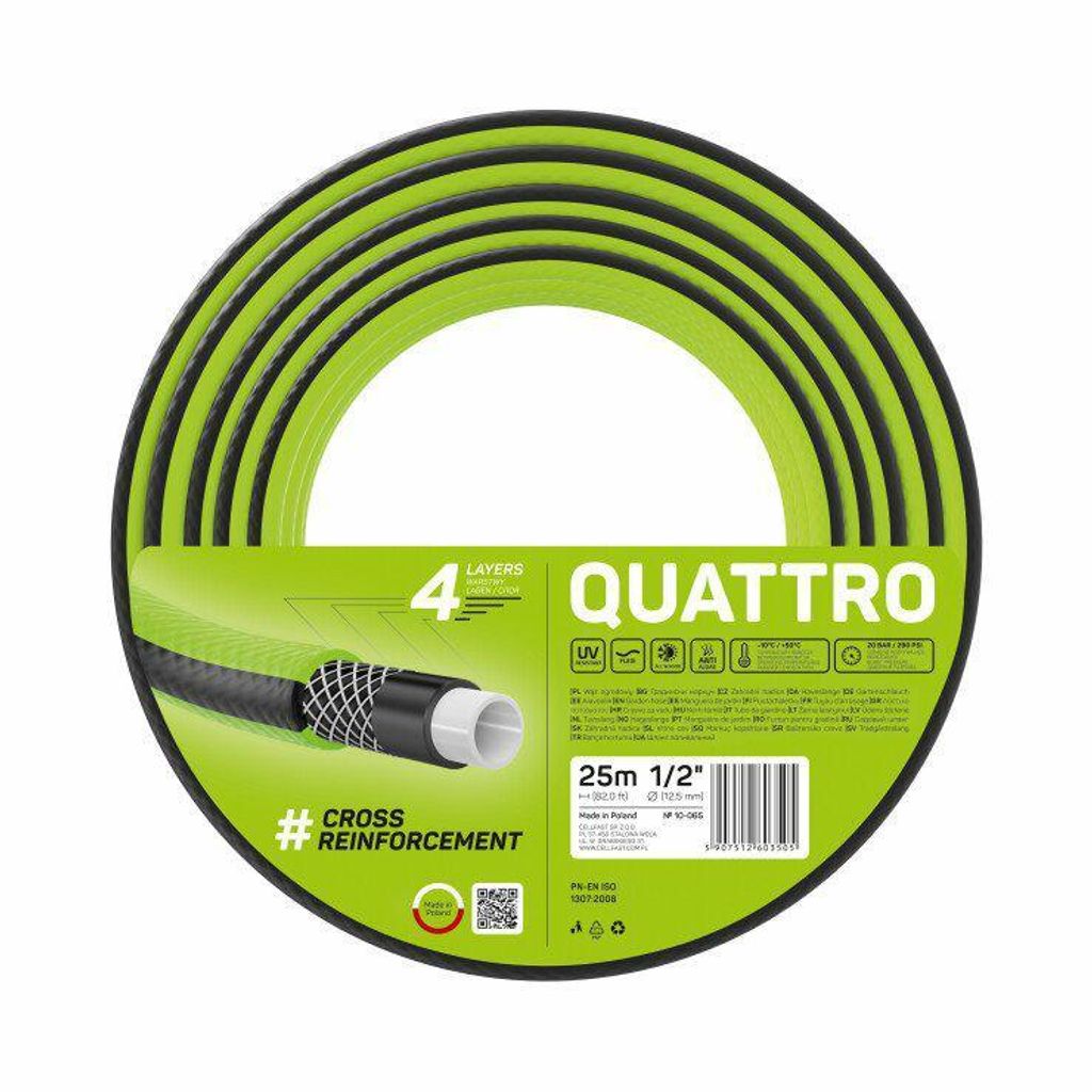 Cellfast Wąż Ogrodowy 1/2" 50M Quattro 10-063 Zdjęcie produktu 