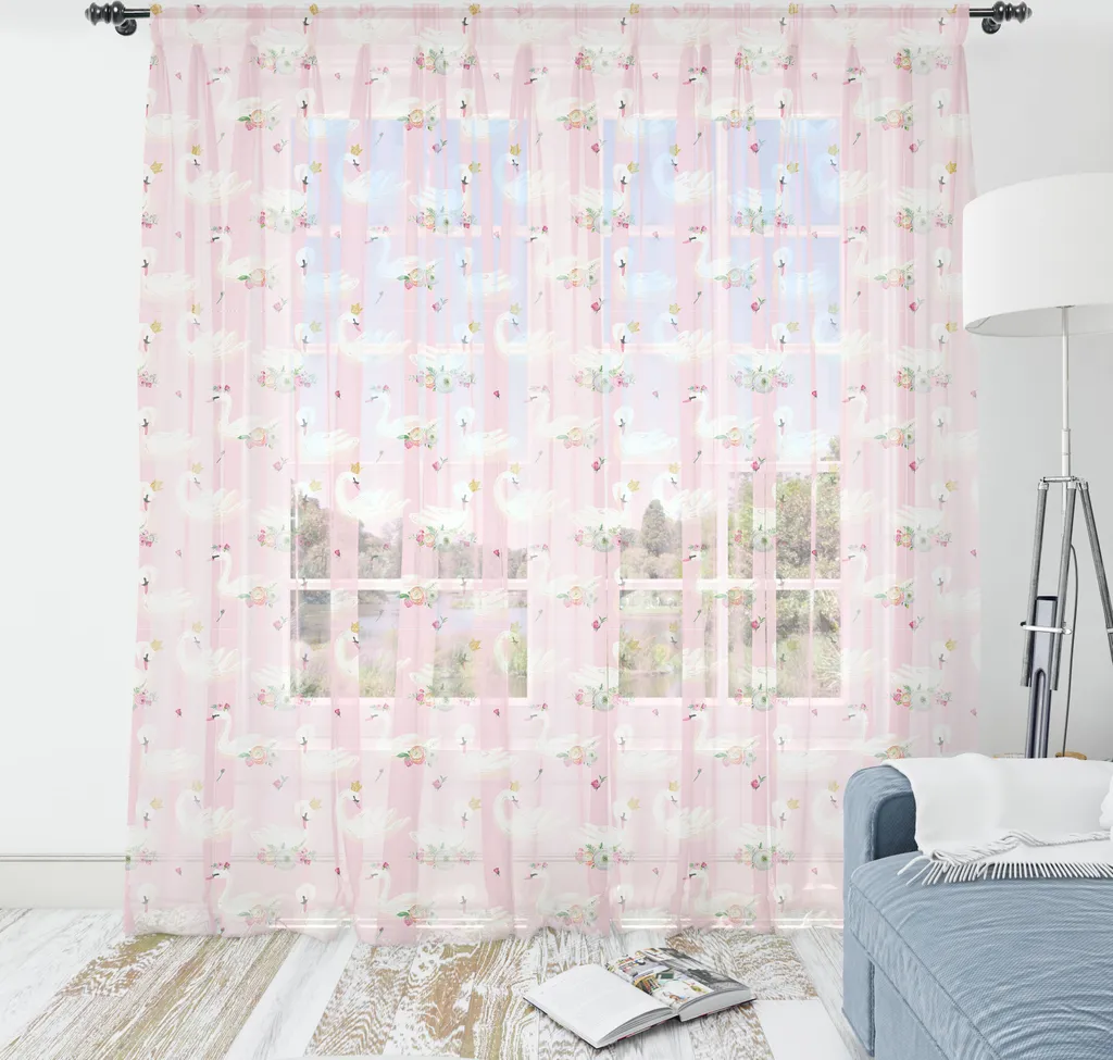 Decorazione Parete Cigni Rosa ABAKUHAUS - Arazzo Satin 210x274