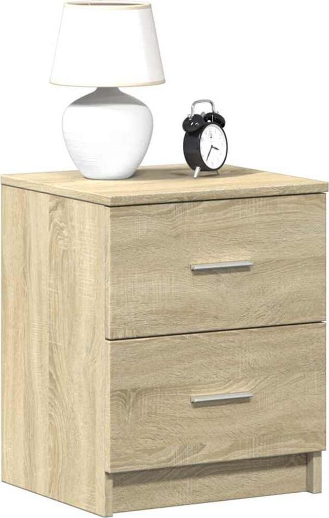 vidaXL Nachttische 2 Stk. mit 2 Schubladen Sonoma-Eiche 40x36x50 cm