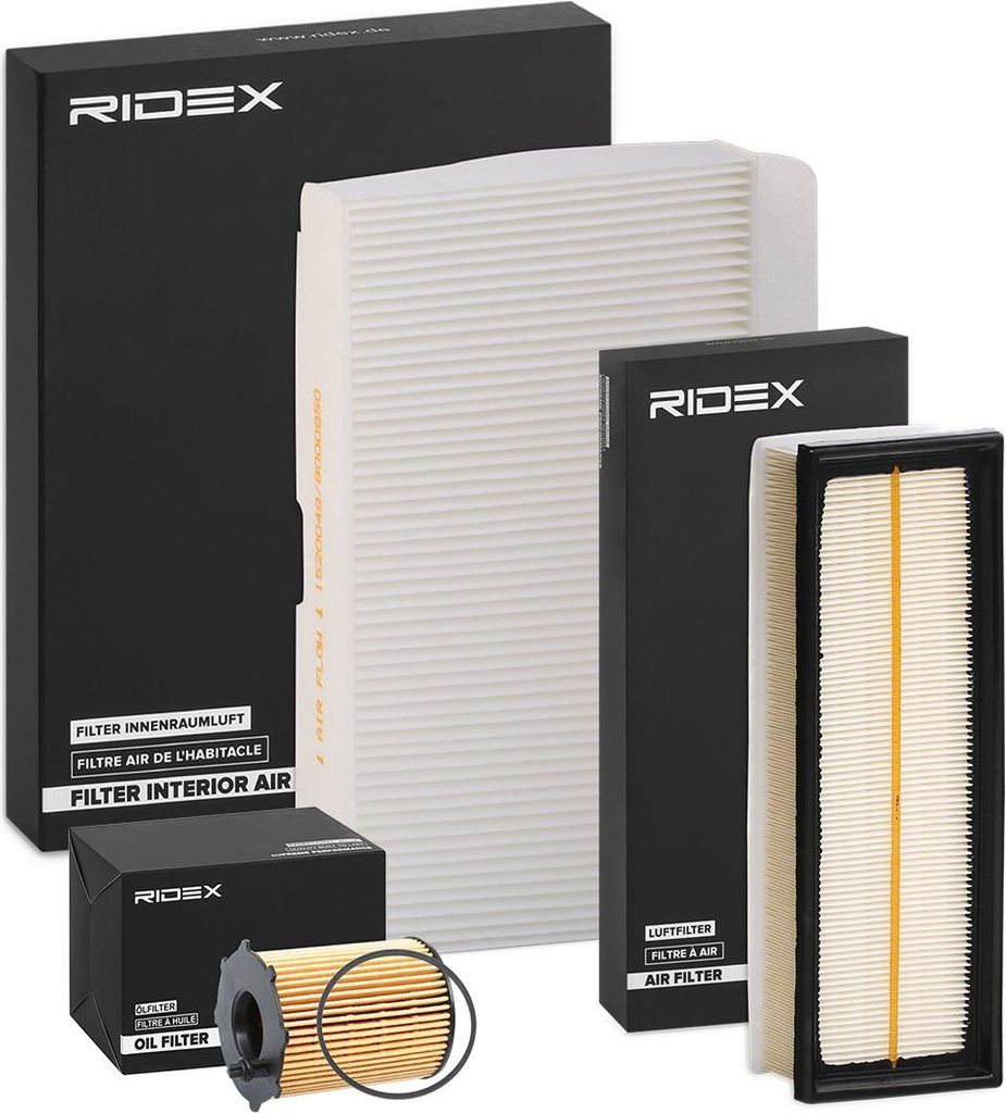 RIDEX Filterset Inspektionspaket Filtersatz für VW GOLF VI (5K1) POLO (9N) Polo Schrägheck (6R1, 6C1) TOURAN (1T1, 1T2) Passat Variant (3G5, CB5)