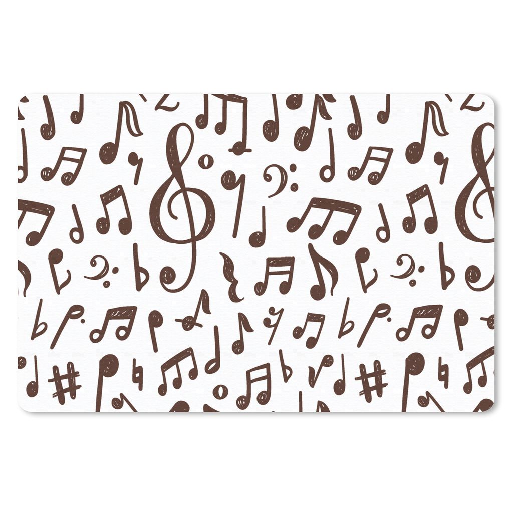 MuchoWow Schreibtischunterlage Musiknoten - Muster - Musik 60x40 cm - XXL Mauspad - Großes Mauspad