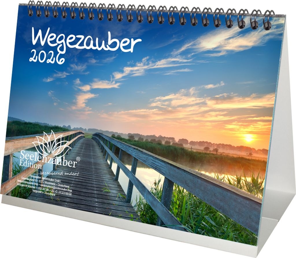 Wegezauber DIN A5 Tischkalender für 2026 Weg, Pfade und Strassen - Seelenzauber