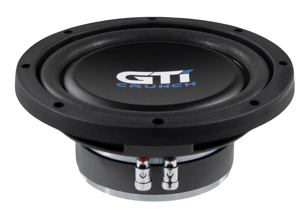 Subwoofer plat Crunch GTI84 de 20 cm - Design compact et basses fortes