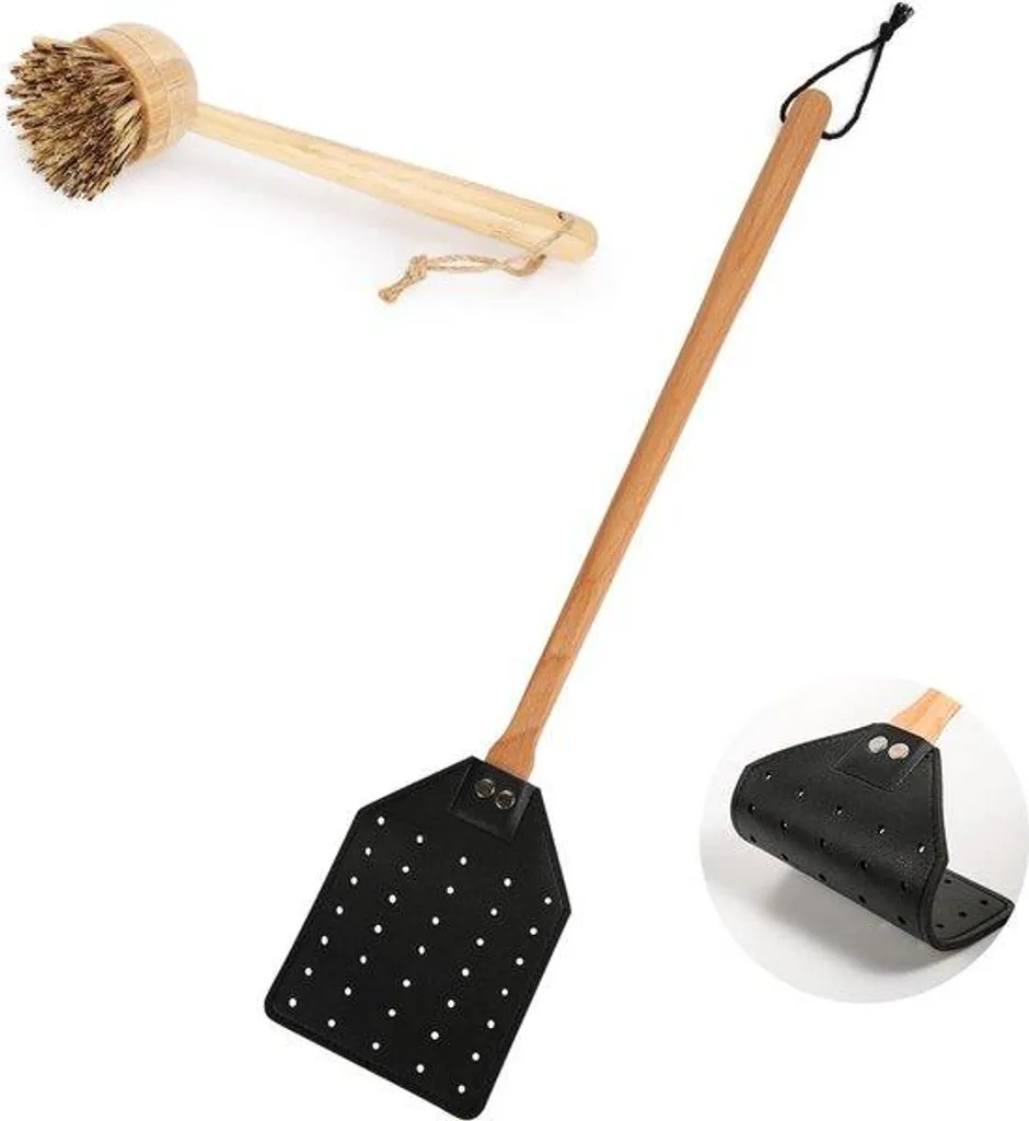 Percussion cuir noir à manche bois pour varier vos sons sans fatigue