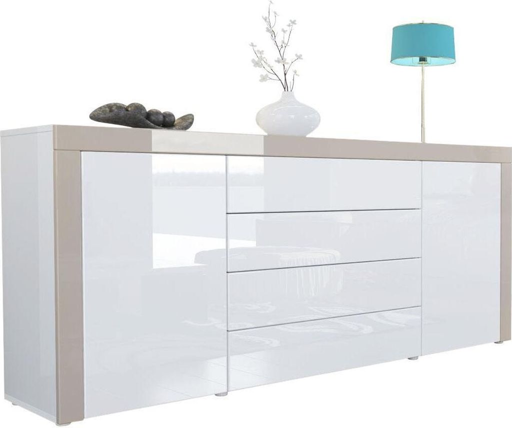 Vladon Sideboard Kommode La Paz,  Germany, Korpus in Weiß Produktbild 1
