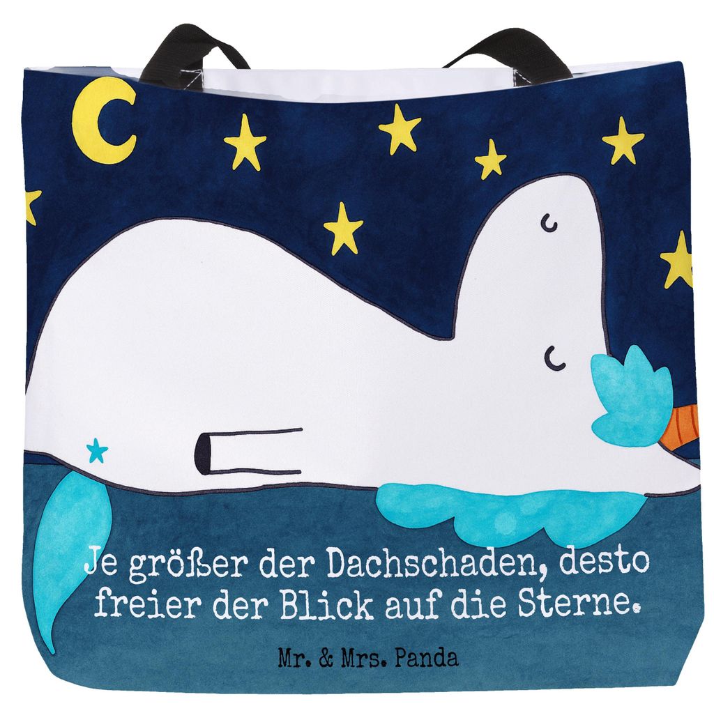 Mr. & Mrs. Panda Einkaufstasche Einhorn Sternenhimmel Design - Weiß - Geschenk, Tasche, Schultasche, Sterne, Strandtasche, Unicorn, Verrückt, Lap...