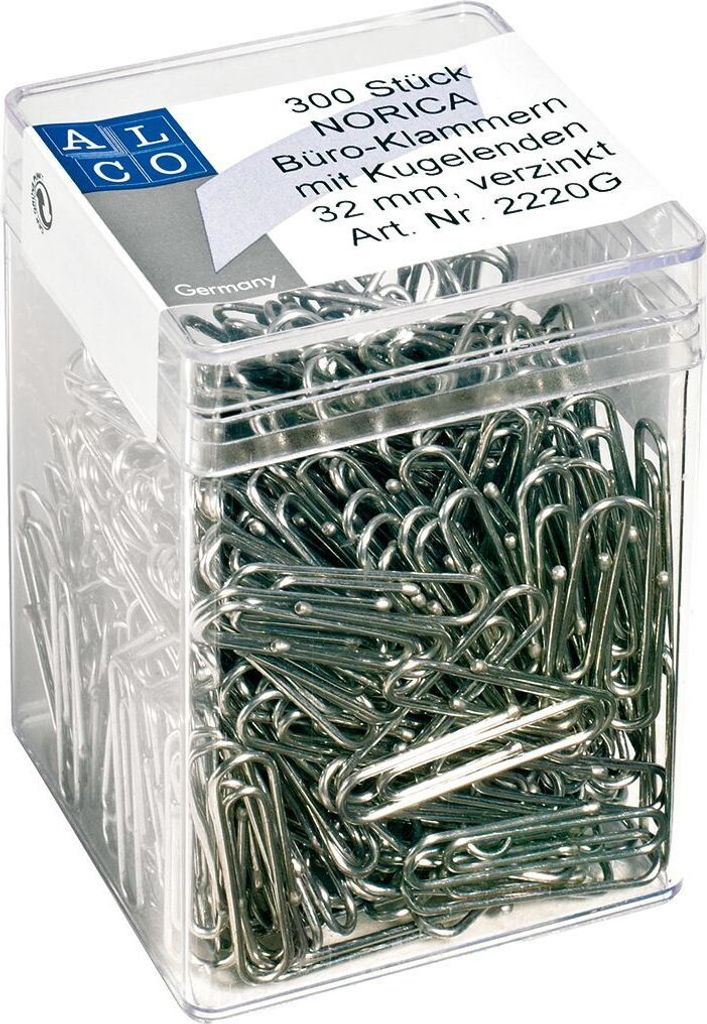 Alco NORICA Briefklammer Eisen verzinkt 32mm 300 Stück