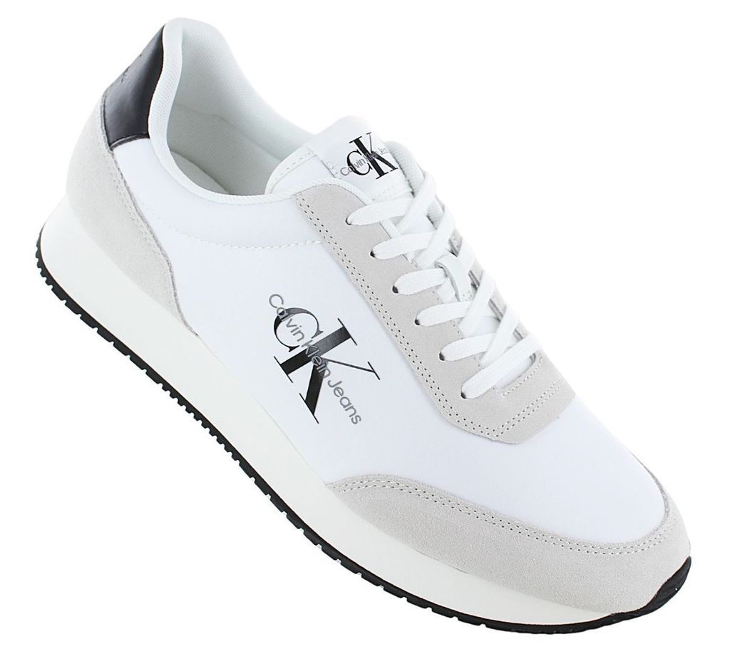Calvin Klein Weiße Turnschuhe mit Kontrastdetails – EU44/US11