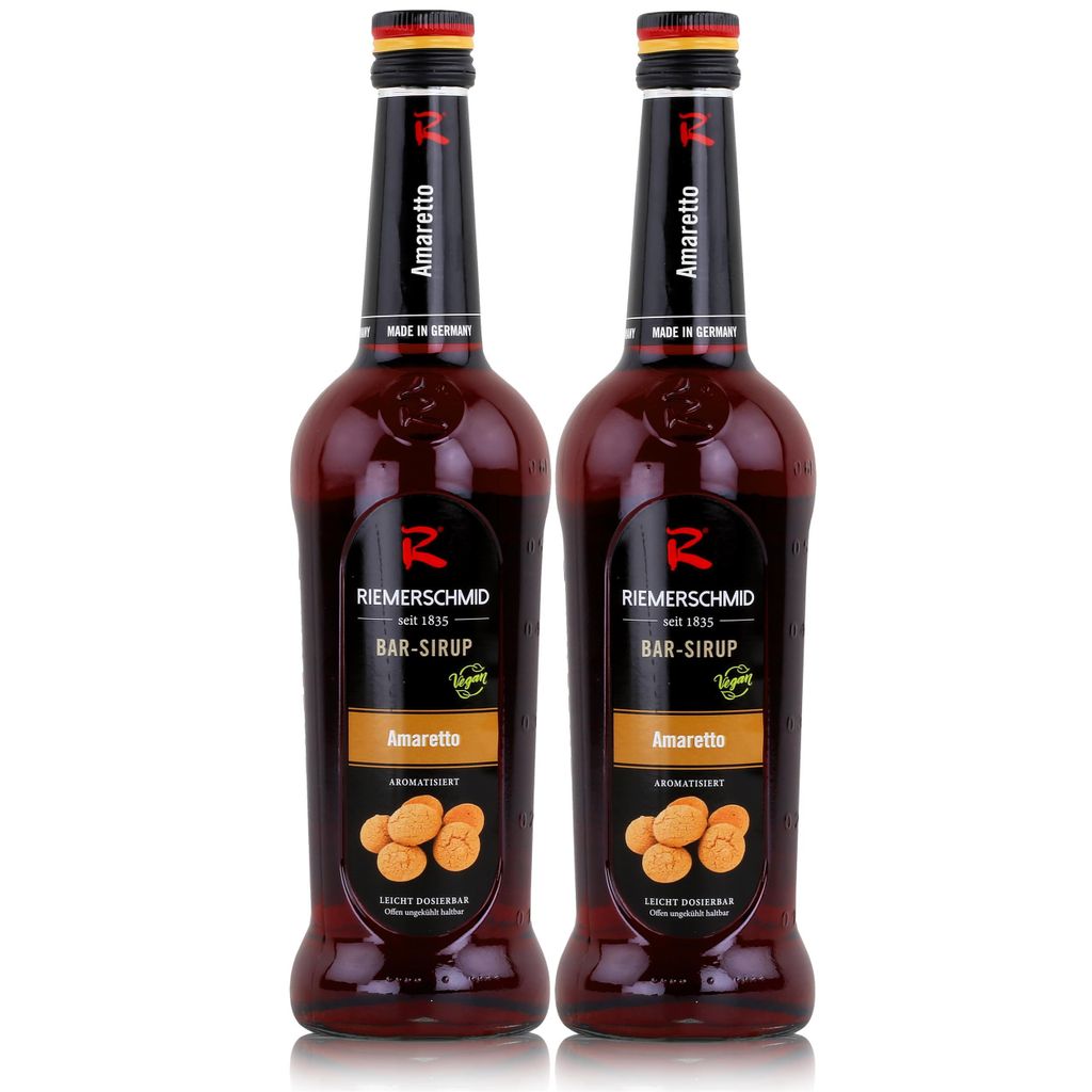 Riemerschmid Bar-Sirup Amaretto 0,7L - Cocktails Milchshakes (2er Pack)