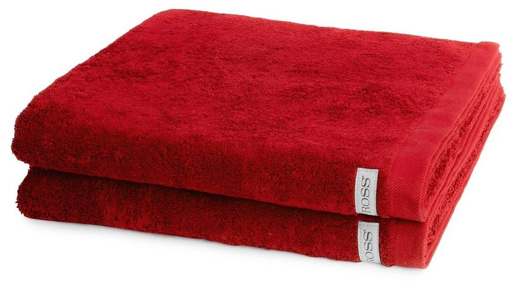 Ross Sinfonie 2 X Duschtuch im Set Walkfrottee aus reiner Baumwolle 500 g/m², Hohe Saugkraft und flauschig weicher Griff, Gewebte Bordüre für el...