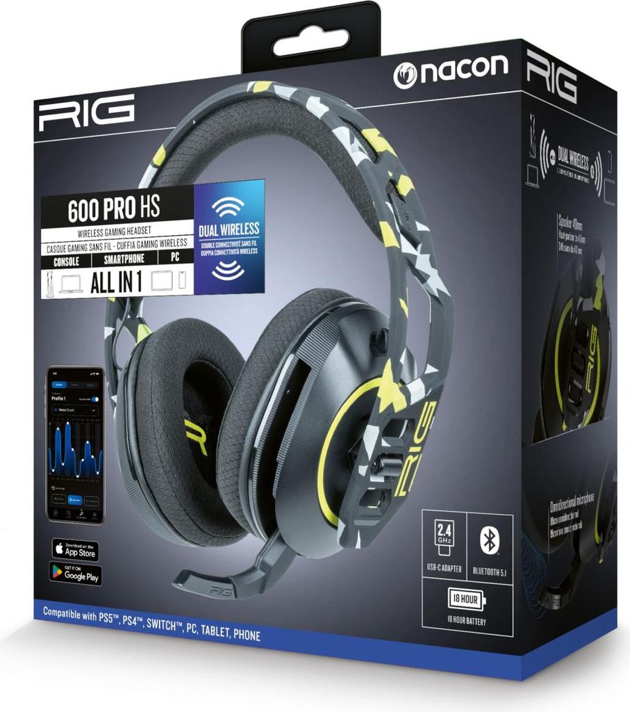 Nacon RIG 600 PRO HS Kopfhörer PC/Xbox/PS4/PS5/Switch Produktbild 
