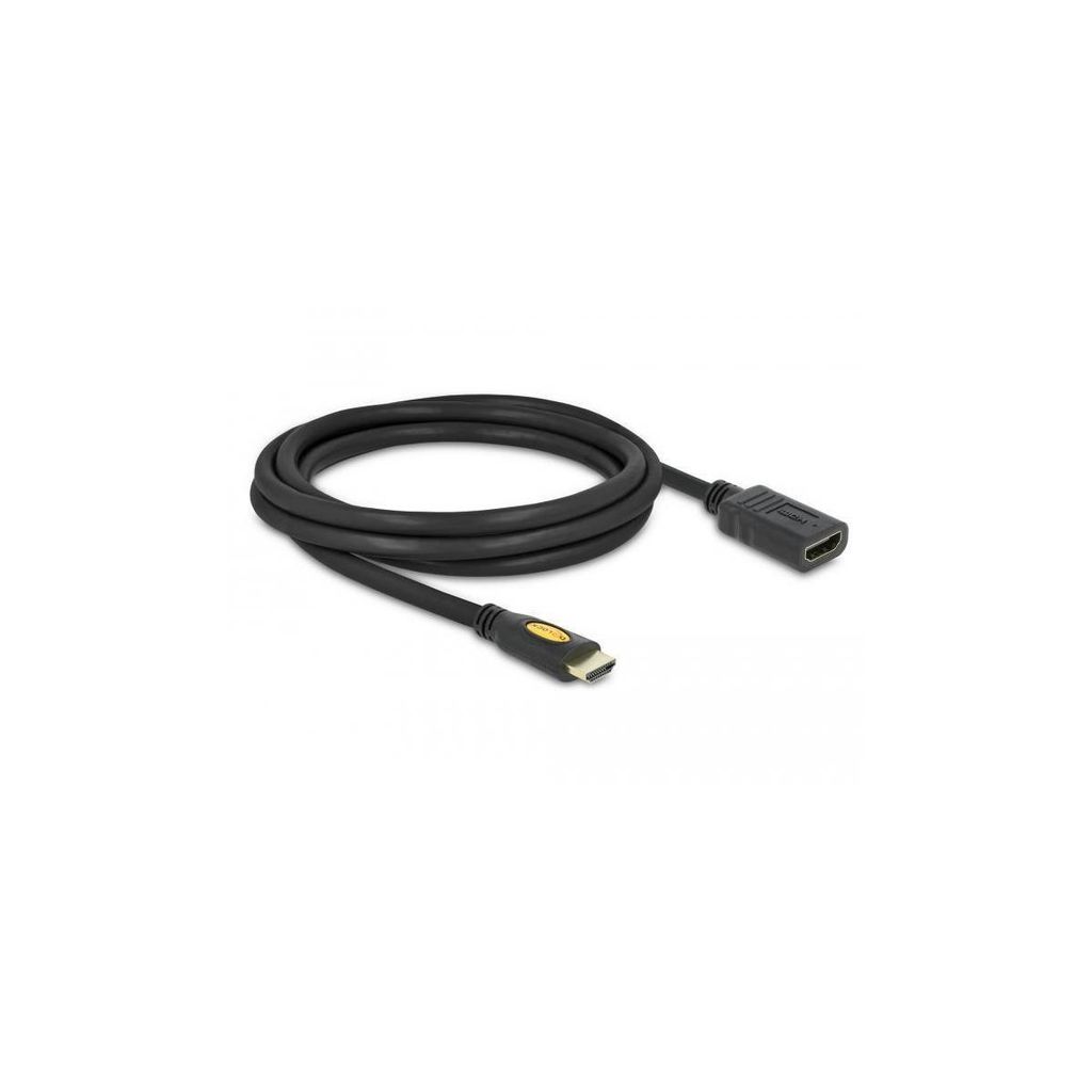 Delock High Speed HDMI with Ethernet - HDMI-Verlängerungskabel mit Ethernet - HDMI männlich zu HDMI weiblich - 2 m - Schwarz