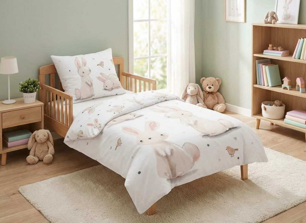 Pościel do łóżeczka Króliki baby 100x135, 40x60 cm Zdjęcie produktu  Obraz wygenerowany przez AI