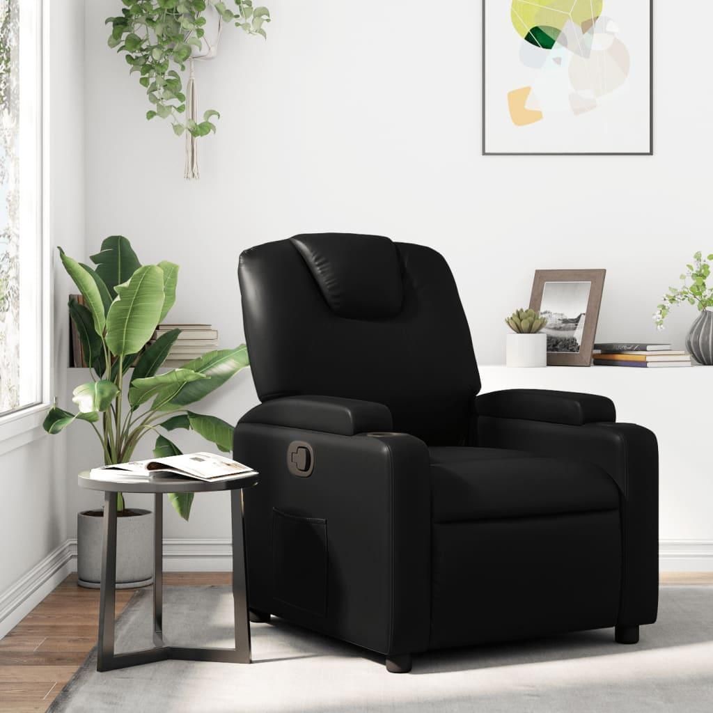 Möbel Relaxsessel, Kunstleder, Schwarz - Fernseh- & Relaxsessel 3205540