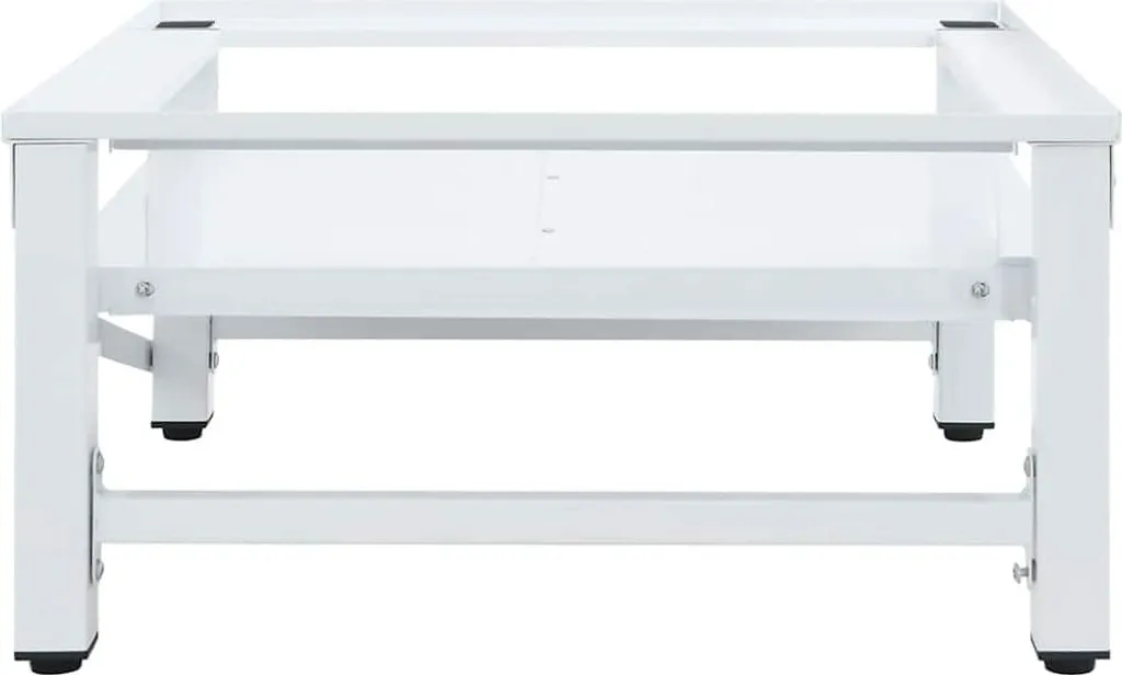 Support machine à laver vidaXL en acier blanc - Tablette extensible - 4
