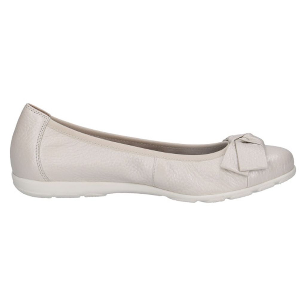 Caprice Damen Ballerina Leder Used Look Schleife rutschfeste Sohle 9-22153-42, Größe:41 EU, Farbe:Beige