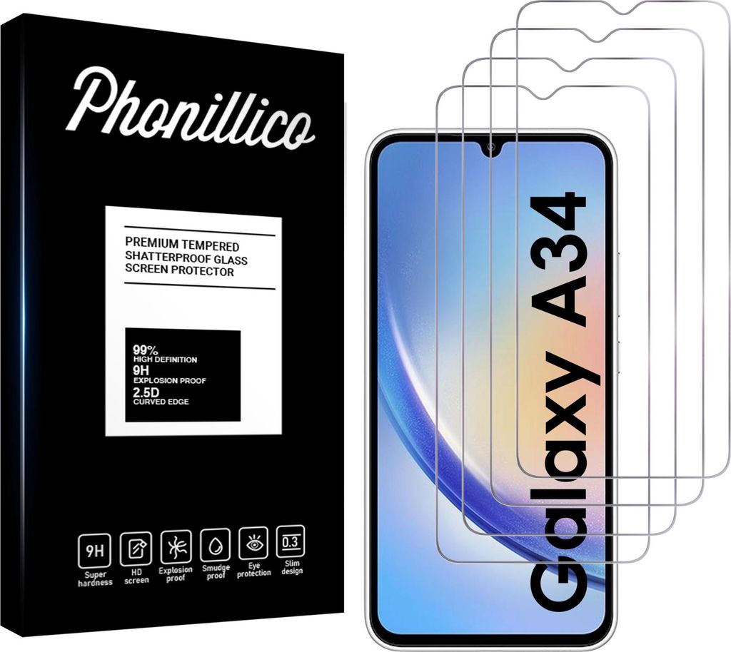 Szkło hartowane do Samsung Galaxy A34 5G [4 sztuki] Folia Zdjęcie produktu 