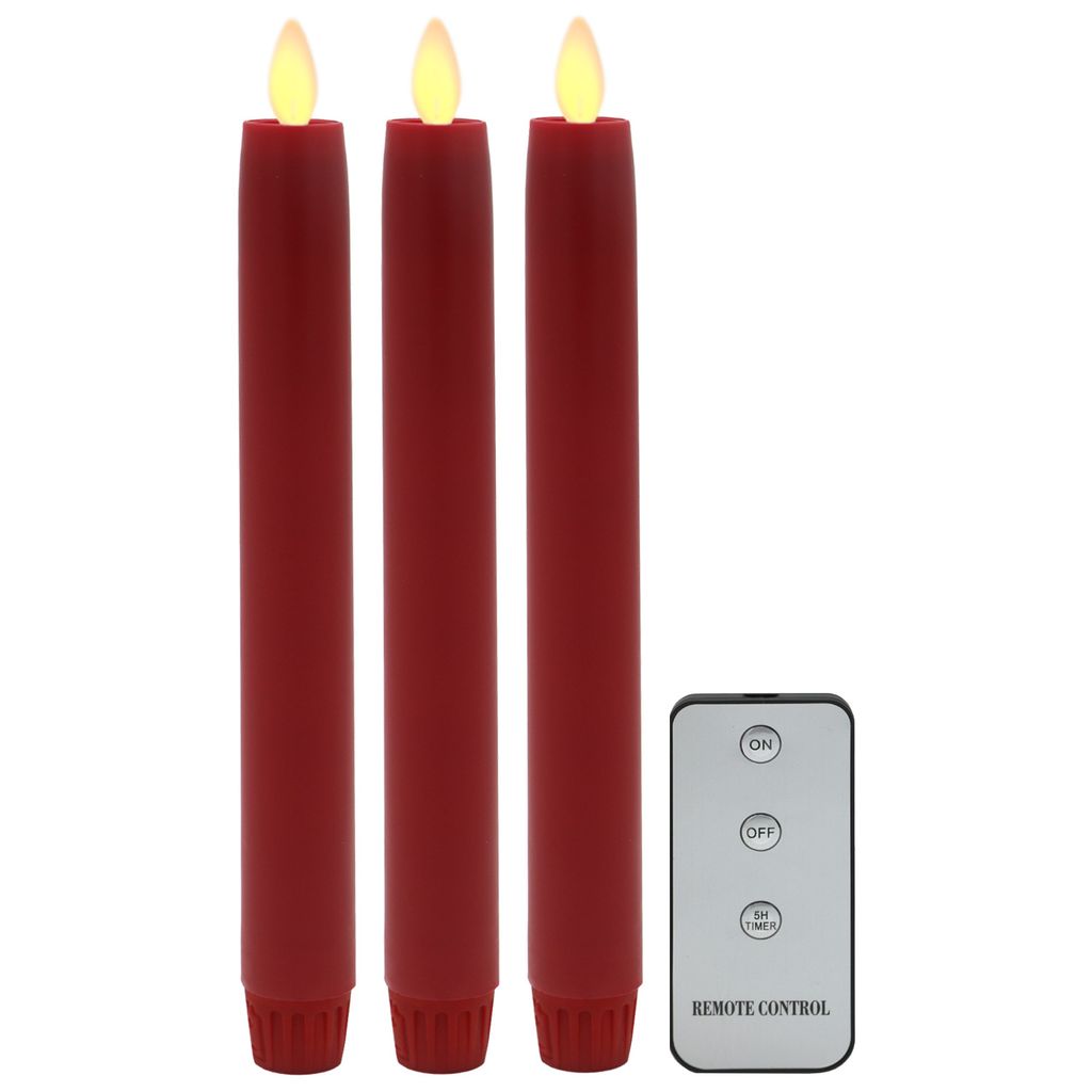 LED-Stab-Kunstharzkerze Mit "Flamme", Rot, | Kaufland.de