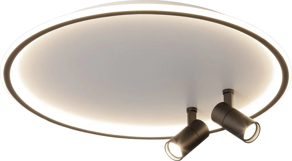 Plafonnier LED salon et bureau Logan 94W blanc neutre métal 60 cm