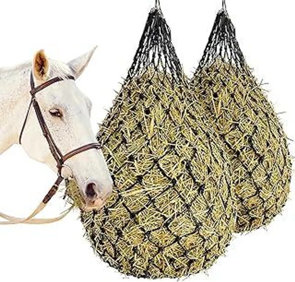 Rete Fieno Cavalli 10x10 cm Slow Feeding | Kit 2 Pezzi Sacco 12kg