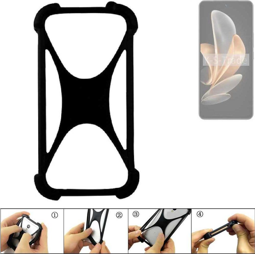 K-S-Trade Handy-Hülle Schutz-Hülle kompatibel mit Vivo V30 Lite 4G Silikon Bumper TPU Softcase Smartphone Stoßschutz, schwarz