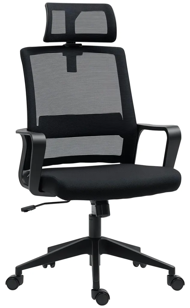 Chaise de bureau ergonomique HOMCOM avec appui-tête et accoudoirs réglables