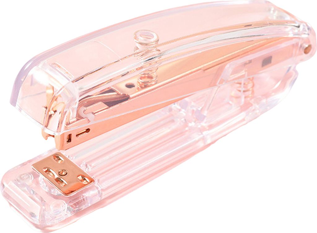 Transparenter Tischhefter, arbeitssparend, robust, Kapazität 25 Blatt, rutschfeste Unterseite verhindert Heftklammerstau, Ein-Finger-Hefter, Schul...