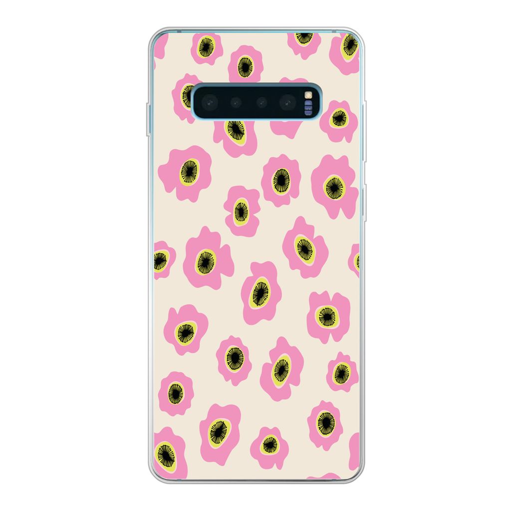 MuchoWow Handyhülle Schutzhülle Hülle für Samsung Galaxy S10 Lite Blume - Muster - Abstrakt Silikon Softcase Handy Hülle - Schutz - Geburtst...