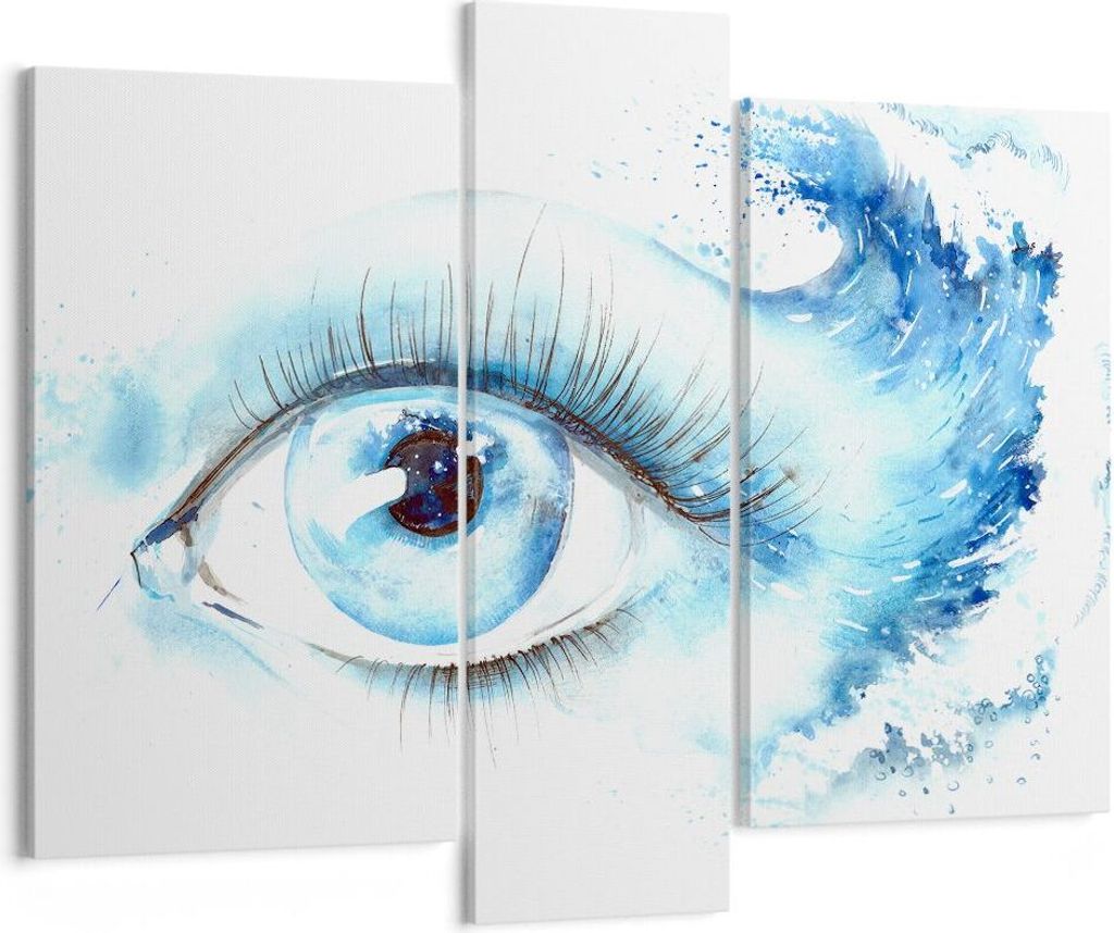 Bild auf Leinwand - Leinwandbild - Auge Blau Welle Mensch - 95x80cm - Wand Bild - Wanddeko - Leinwanddruck - Bilder - Kunstdruck - Wanddekoration -...
