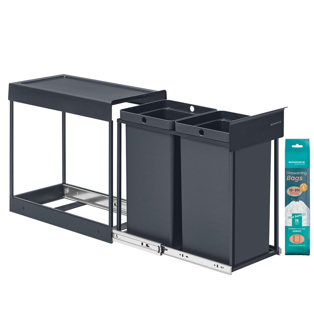 SONGMICS Mülleimer küche, Mülltrennsystem für Unterschrank, Produktbild 