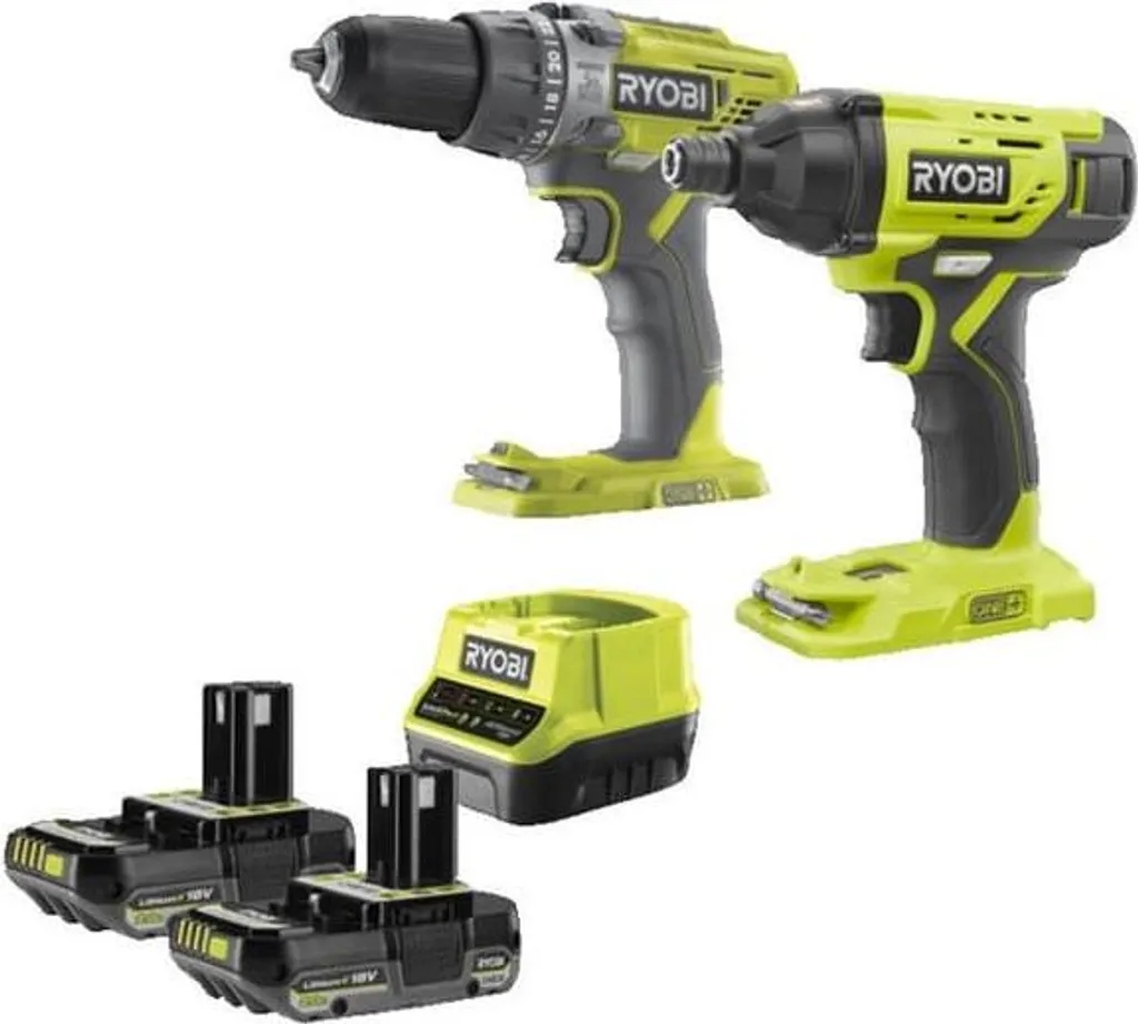 Duo Ryobi 18V ONE+ avec 2 batteries 2.0Ah et sac de transport R18CK2-2C20G