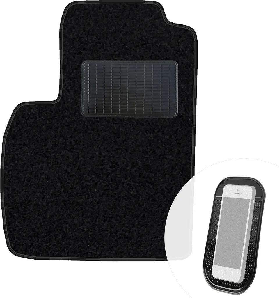 Tappetino Singolo Conducente Fiat 500 2007-2024 | Nero Velours moto-MOLTICO