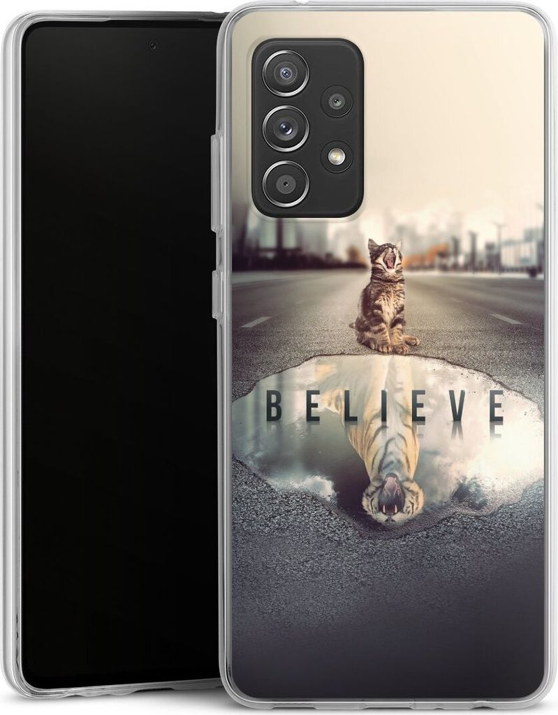 DeinDesign Handyhülle für Samsung Galaxy A52 Silikon Hülle Case Smartphone Schutzhülle Motivation Tiere Tiger