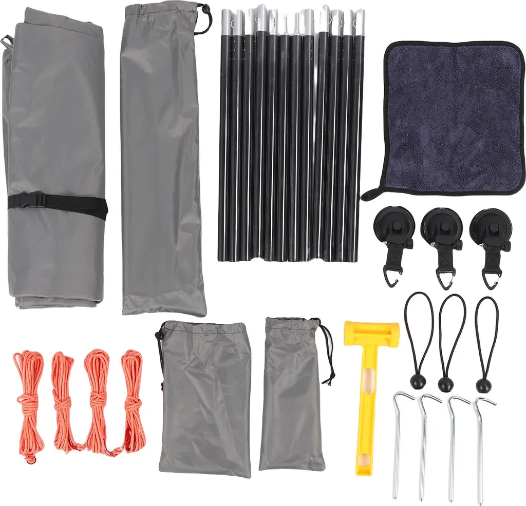 Auvent de voiture étanche gris protection UV50+ pour camping et SUV