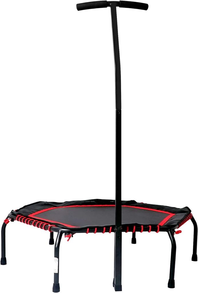 Fitness Trampolin 106cm Faltbar - Bis 150kg Belastbar Mit Verstellbarem Griff