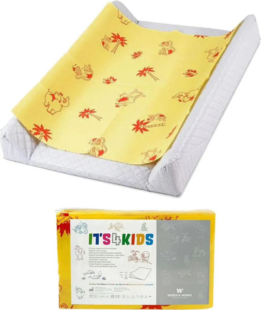 Change bébé : lot de 40 tapis à langer étanches 50x60 cm jaune Its4kids